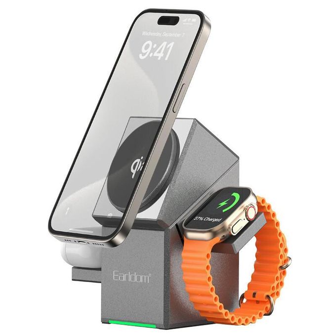 Earldom - Station de Charge Rapide Sans-Fils Magsafe 3 en 1 Qi2
