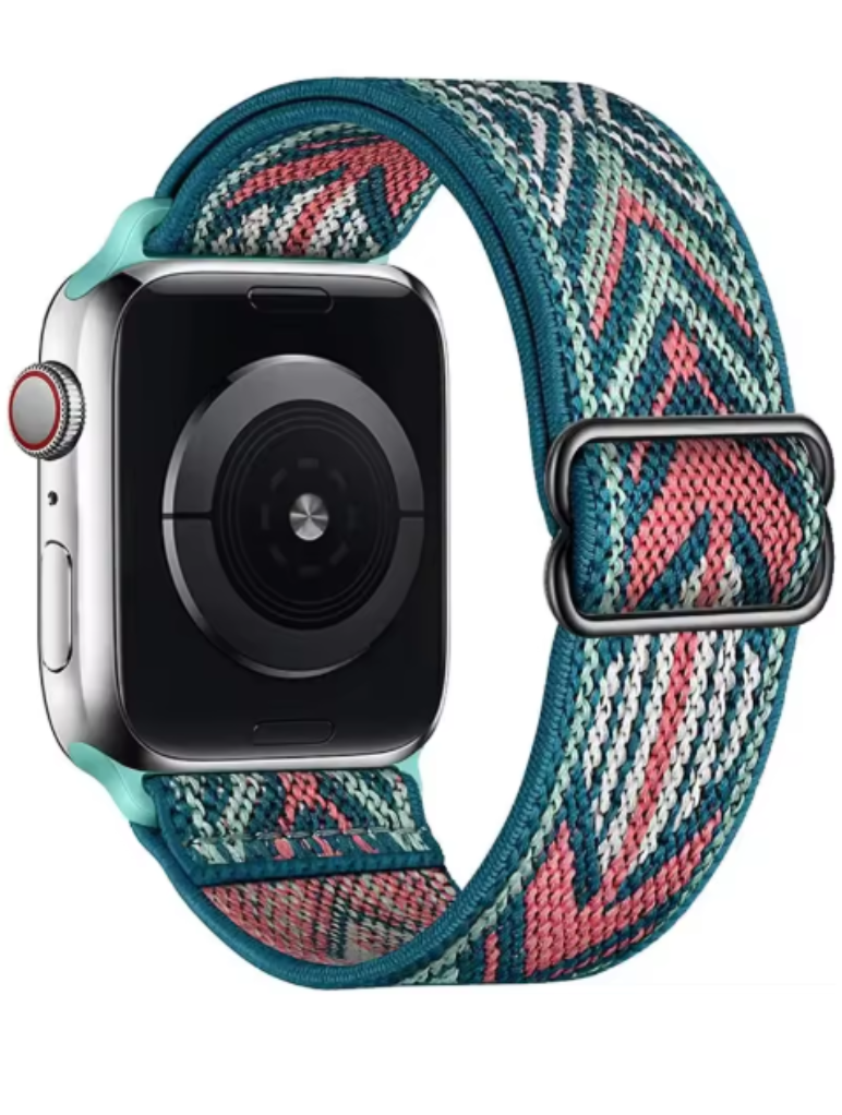 Clypeus - Bracelet tissé à motifs colorés pour Apple Watch
