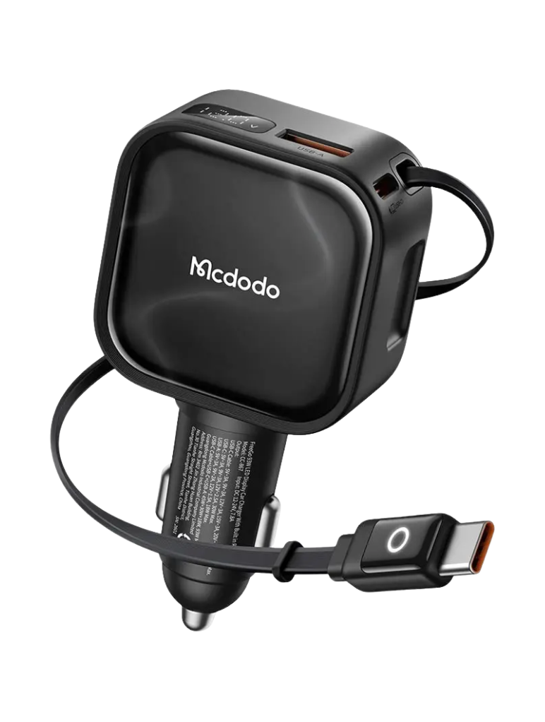 Mcdodo - Chargeur Allume-Cigare avec Câble USB-C Rétractable Intégré 93W
