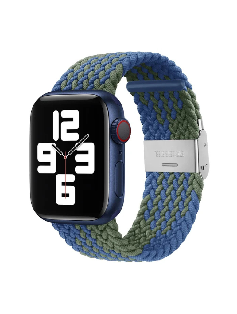 Clypeus - Bracelet Boucle Tréssée pour Apple Watch - Bleu Marécage