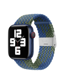 Clypeus - Bracelet Boucle Tréssée pour Apple Watch - Bleu Marécage