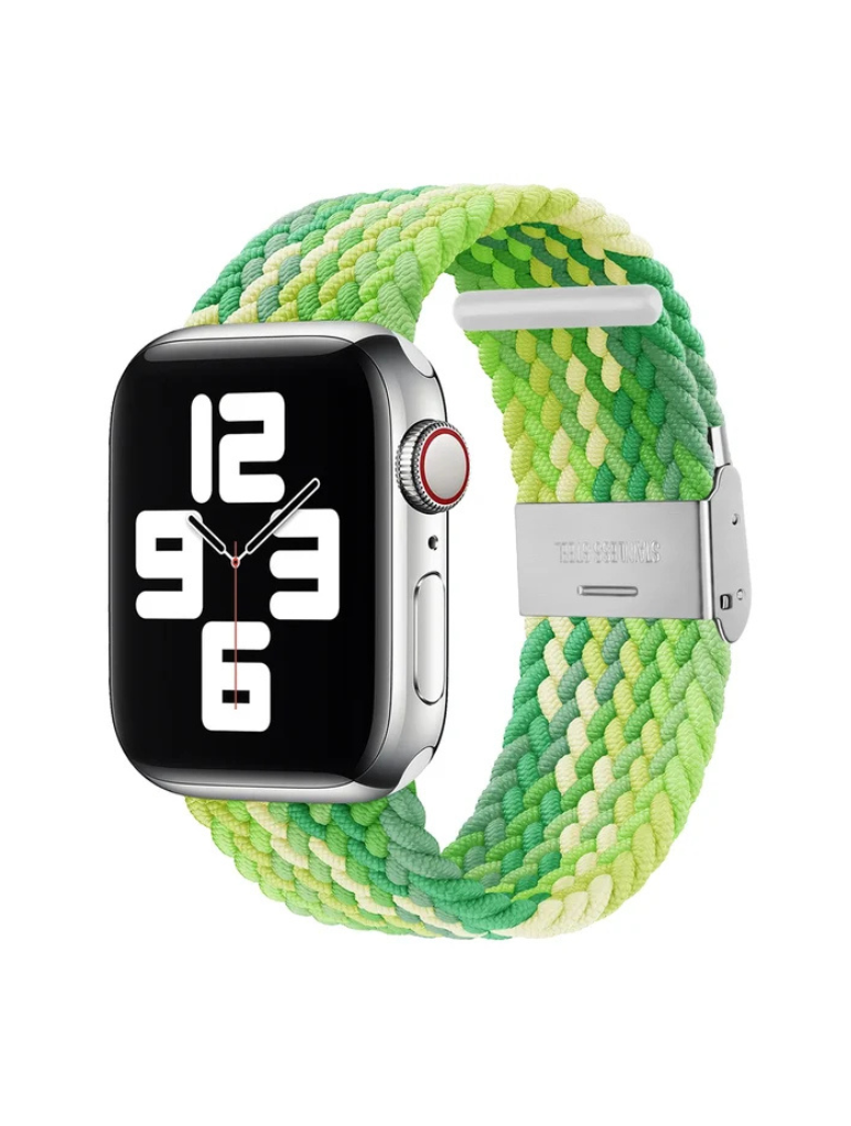 Clypeus - Bracelet à boucle Tréssée pour Apple Watch - Vert Lime