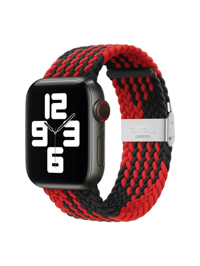 Clypeus - Bracelet à boucle Tréssée pour Apple Watch - Dark Red