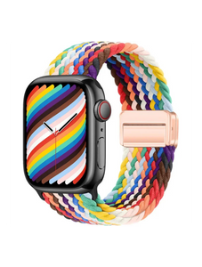 Clypeus - Bracelet à boucle Tréssée pour Apple Watch - Rainbow