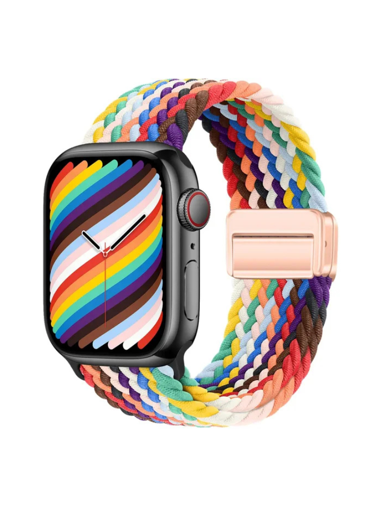 Clypeus - Bracelet à boucle Tréssée pour Apple Watch - Rainbow