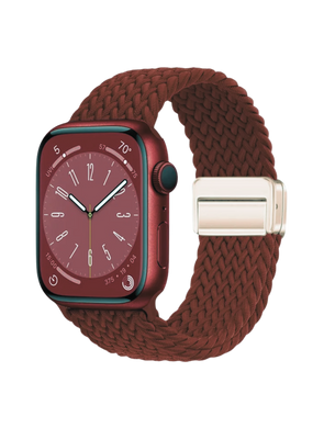 Clypeus - Bracelet à boucle Tréssée pour Apple Watch - Rouge Bordeaux