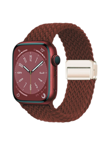 Clypeus - Bracelet à boucle Tréssée pour Apple Watch - Rouge Bordeaux