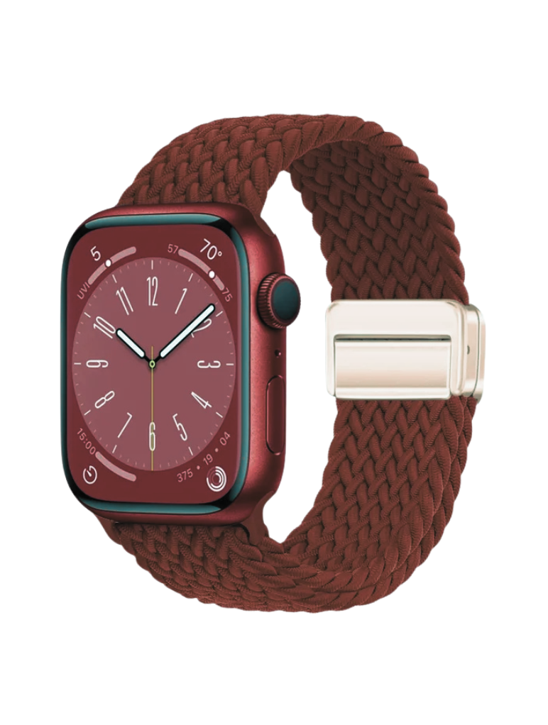 Clypeus - Bracelet à boucle Tréssée pour Apple Watch - Rouge Bordeaux