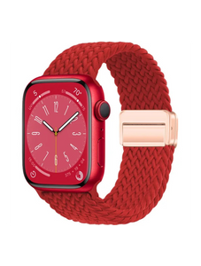 Clypeus - Bracelet à boucle Tréssée pour Apple Watch - Rouge