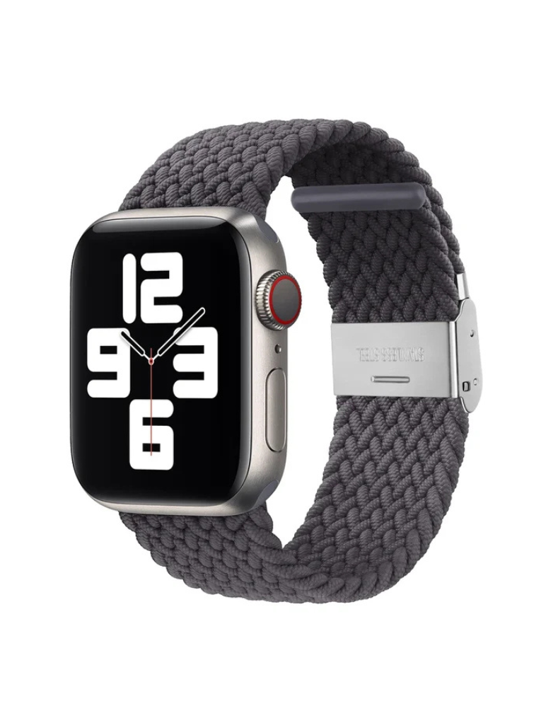 Clypeus - Bracelet à boucle Tréssée pour Apple Watch - Gris Souris