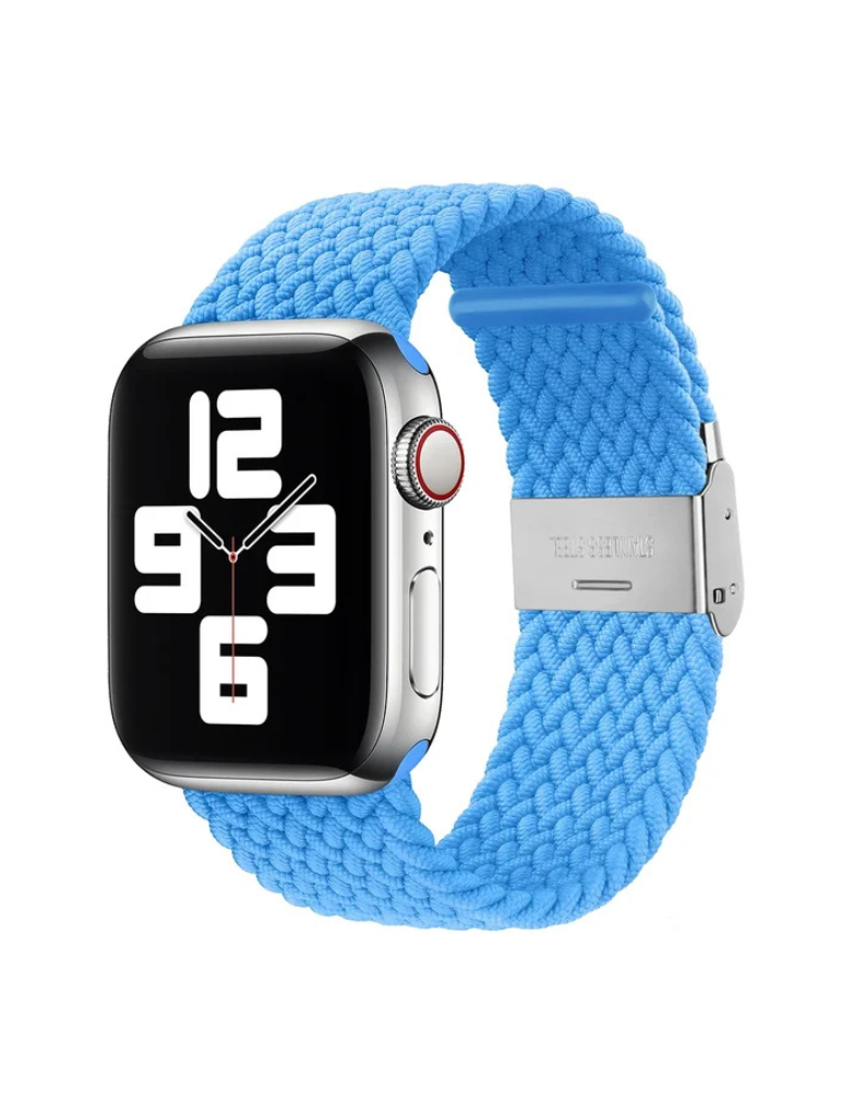 Clypeus - Bracelet à boucle Tréssée pour Apple Watch - Bleu Electrique