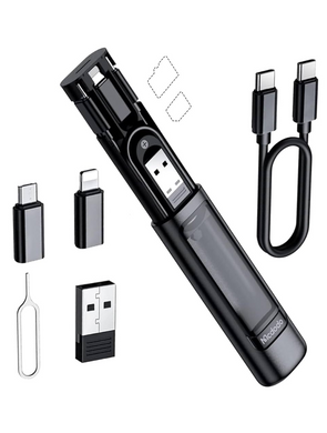 Mcdodo - Kit de Voyage Multifonction WF-1720 (Connecteur Type-C + USB + Lightning + MicroUSB) Noir