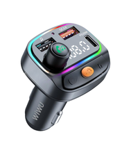 Charger l&#39;image dans la galerie, Wiwu - Transmetteur FM / Bluetooth et Chargeur 20W 2xUSB-C &amp; USB-A