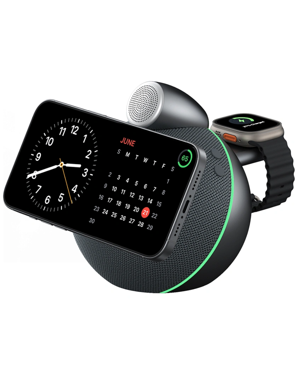 Wiwu - Enceinte & Chargeur MagSafe Qi2 pour iPhone, AirPods & Apple Watch