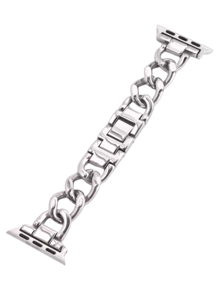 Clypeus - Bracelet à maillons en acier inoxydable pour Apple Watch