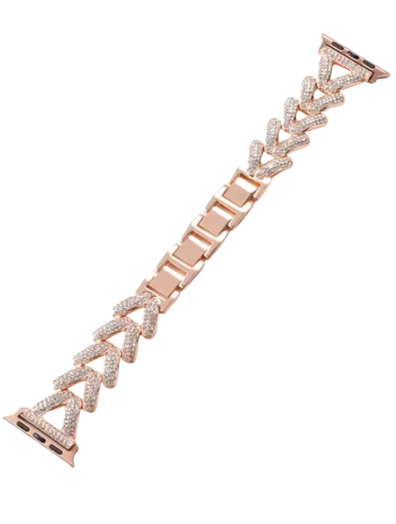 Clypeus - Bracelet en Acier inoxydable à Strass pour Apple Watch