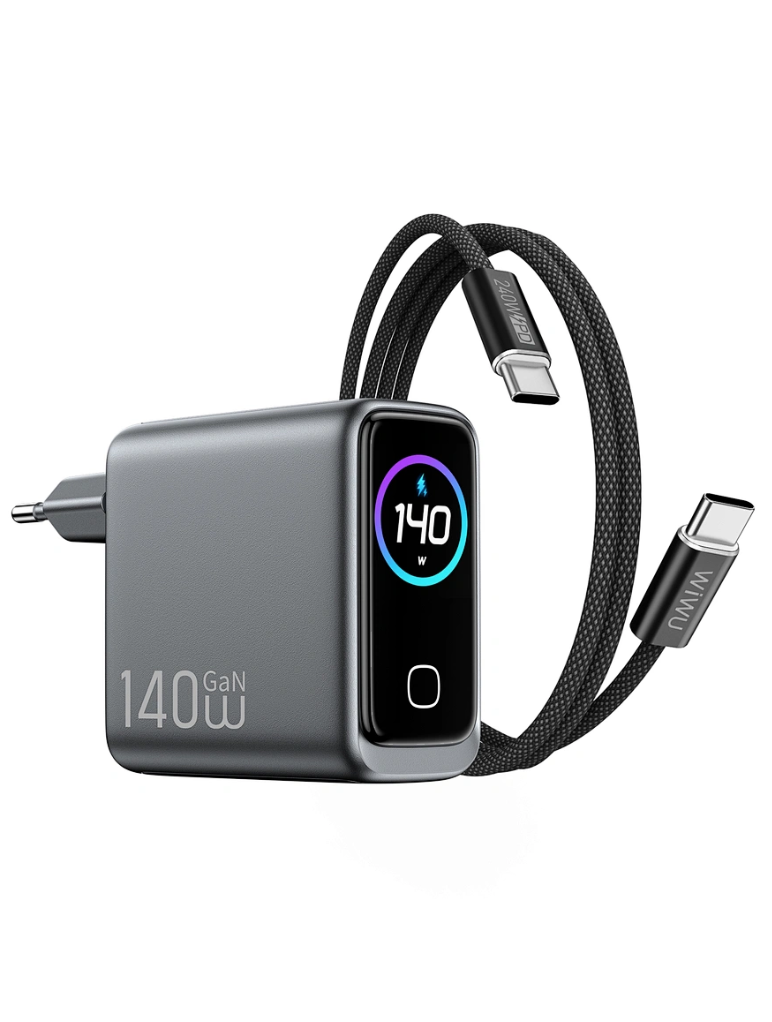 Wiwu - Kit Chargeur GaN à affichage intelligent 140W - 1m