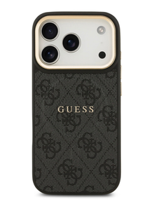 Guess - Coque MagSafe en Bordures dorées Pour iPhone – Noir