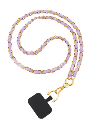 Fairplay - Chaine Longue En Cuir Dalia - Violette