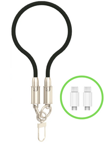 Apokin - Dragonne chargeur USB-C vers USB-C 60W Noir - 30cm