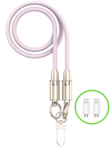 Apokin - Lanière de charge USB-C vers USB-C 60W Rose - 120cm