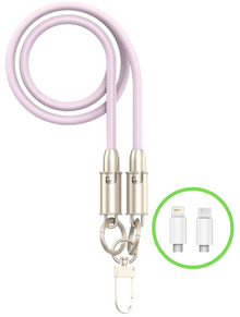 Apokin - Lanière de charge USB-C vers Lightning 27W Rose - 120cm