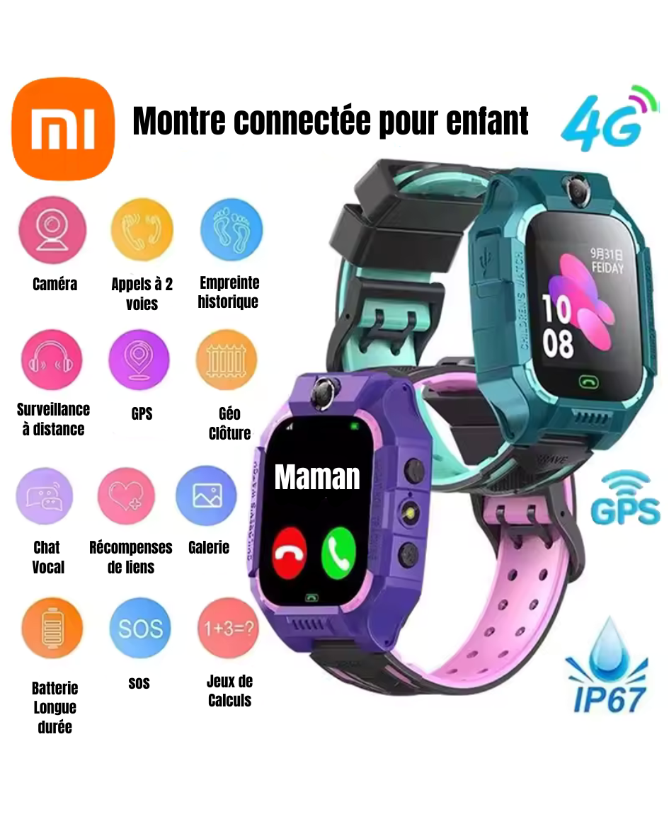Xiaomi- Montre connectée pour enfant - Appels Vidéo & Localisation