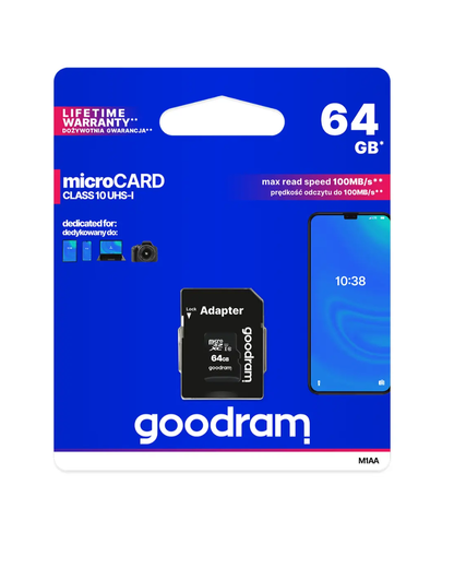 Goodram - Carte Mémoire Goodram microSDXC (64Go) Class 10 UHS-I