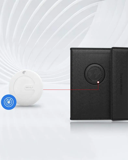 MiLi - Traceur GPS MiBook Travel Étui Passeport avec MiTag Intégrée iOS Noir