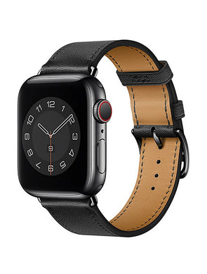 Wiwu - Bracelet en cuir véritable pour Apple Watch - Noir